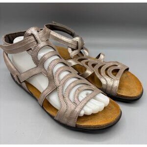 Naot Womens Gladiator Sandals 40 Leather Metallic Bronze Adjustable Straps